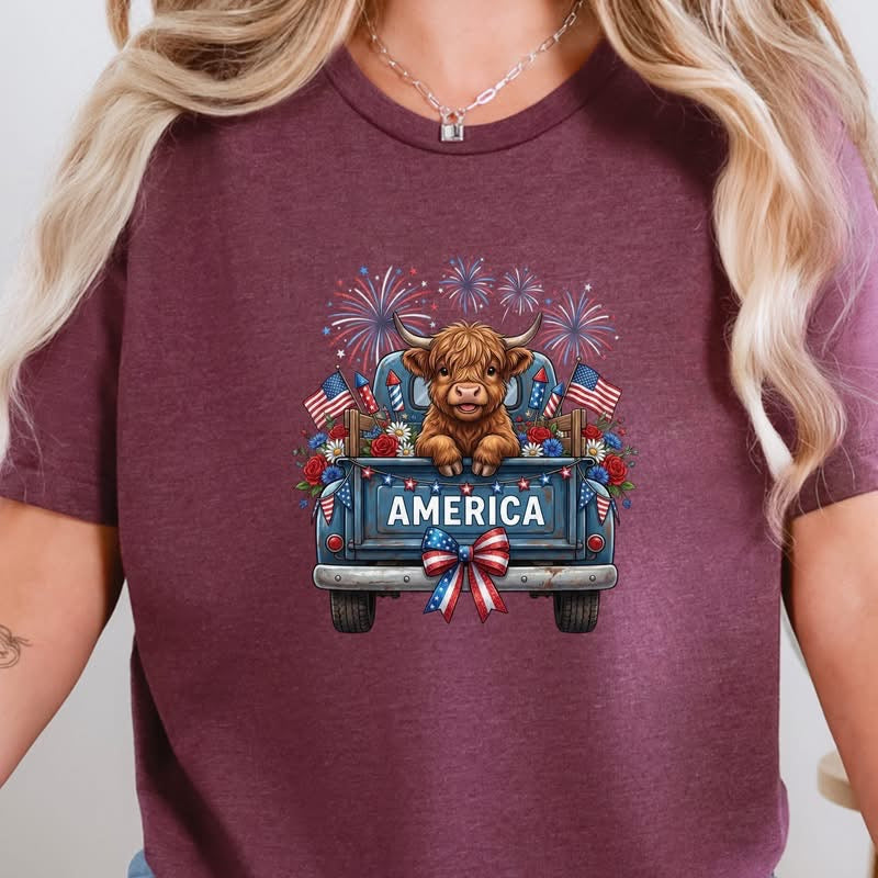 PRE ORDER! America Highland Cow Trick T-shirt