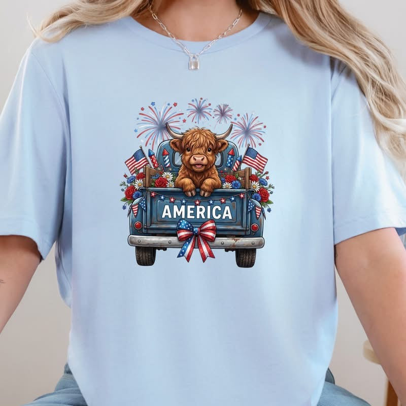 PRE ORDER! America Highland Cow Trick T-shirt