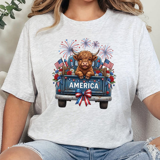 PRE ORDER! America Highland Cow Trick T-shirt